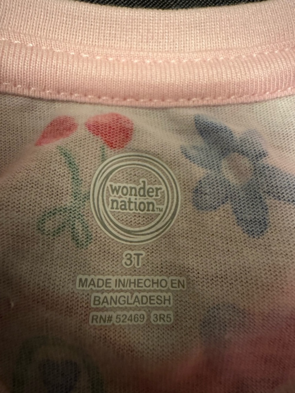 Wonder Nation Toddler Girl Pink Play Set 3T - Strawberry, Rainbow, Flower Print - Picture 6 of 8